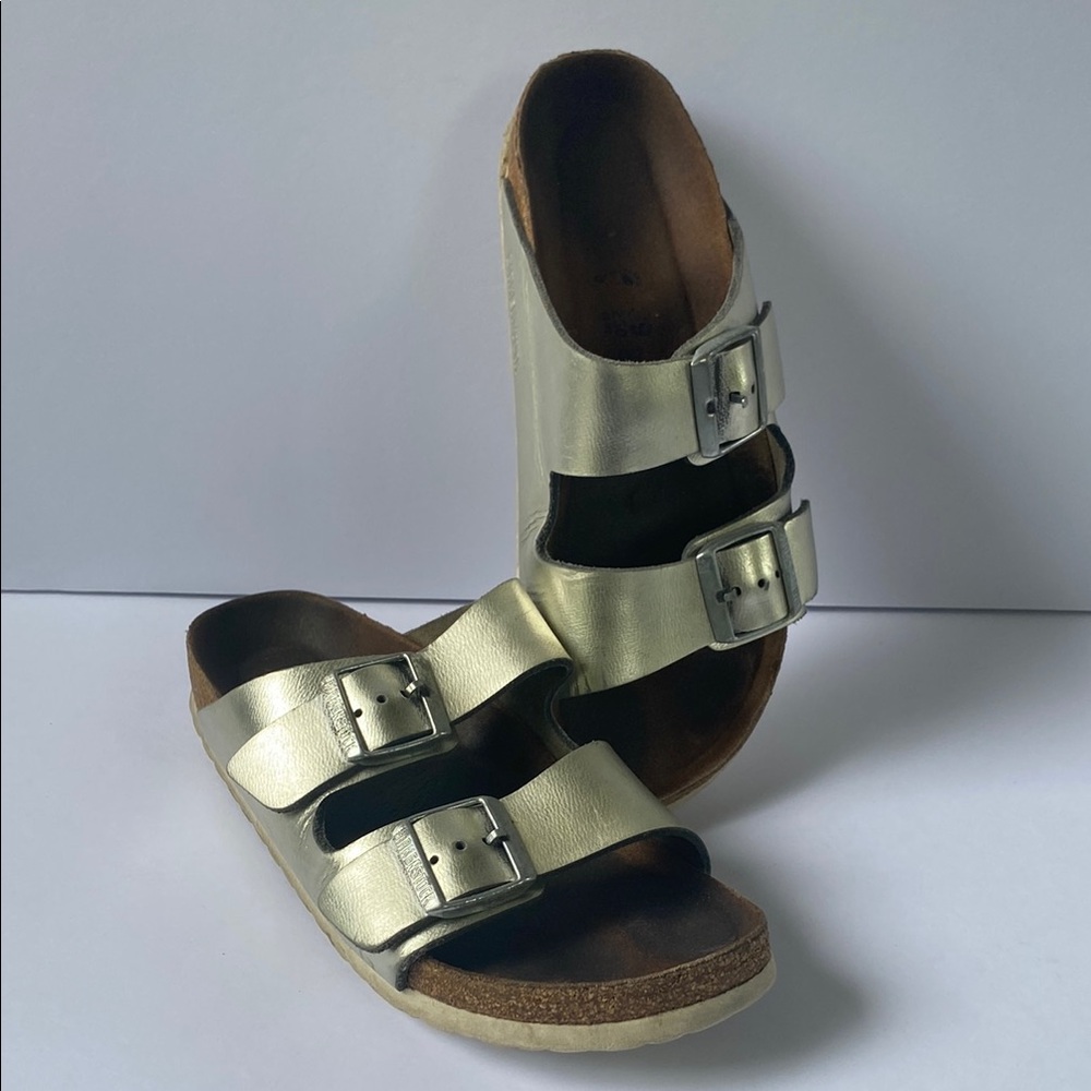 Birkenstock Gold Sandals with Adjustable Straps